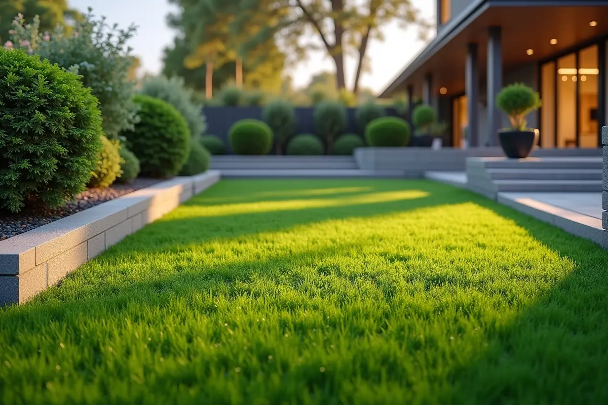 maintained turf landscaping home