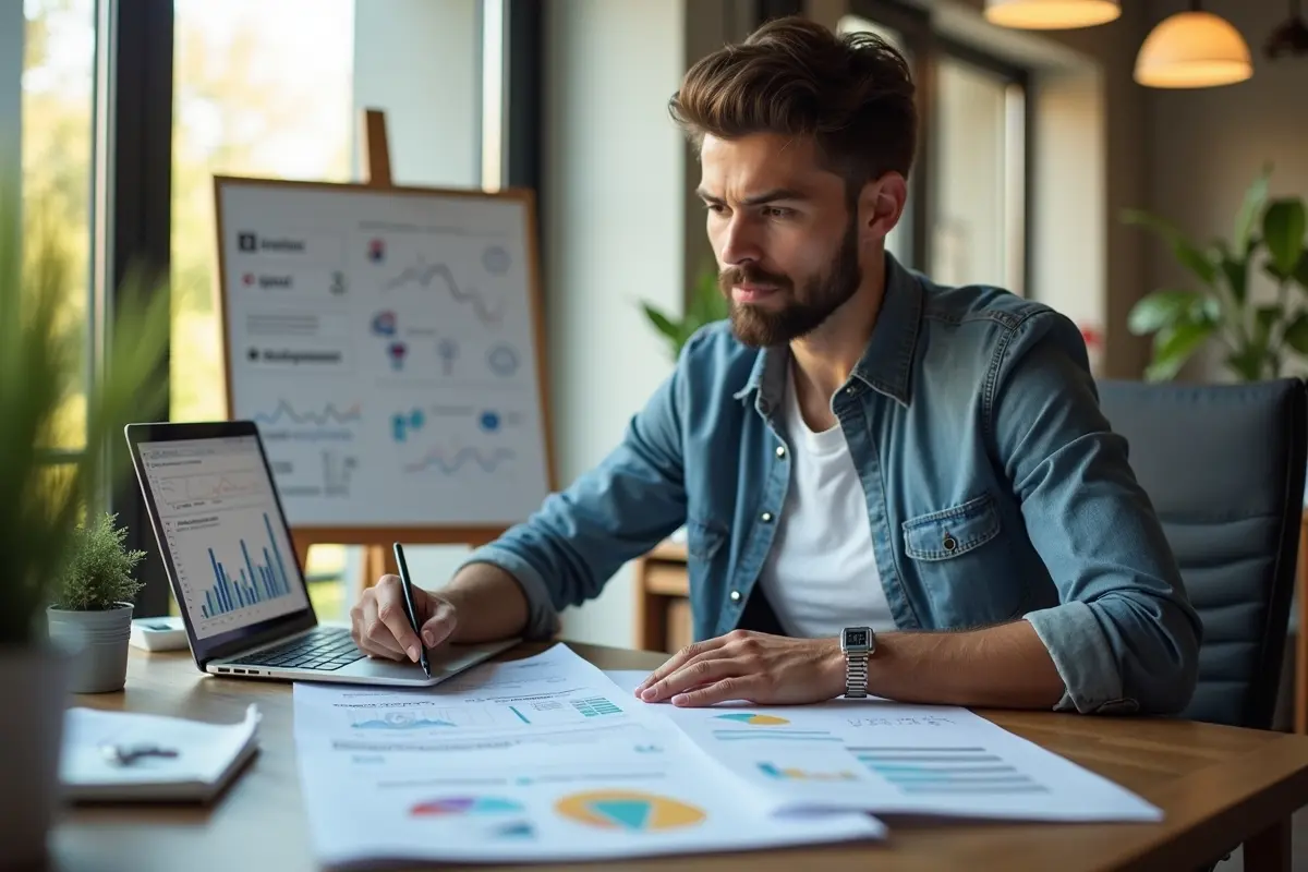 small business owner implementing key strategies to achieve long-term success