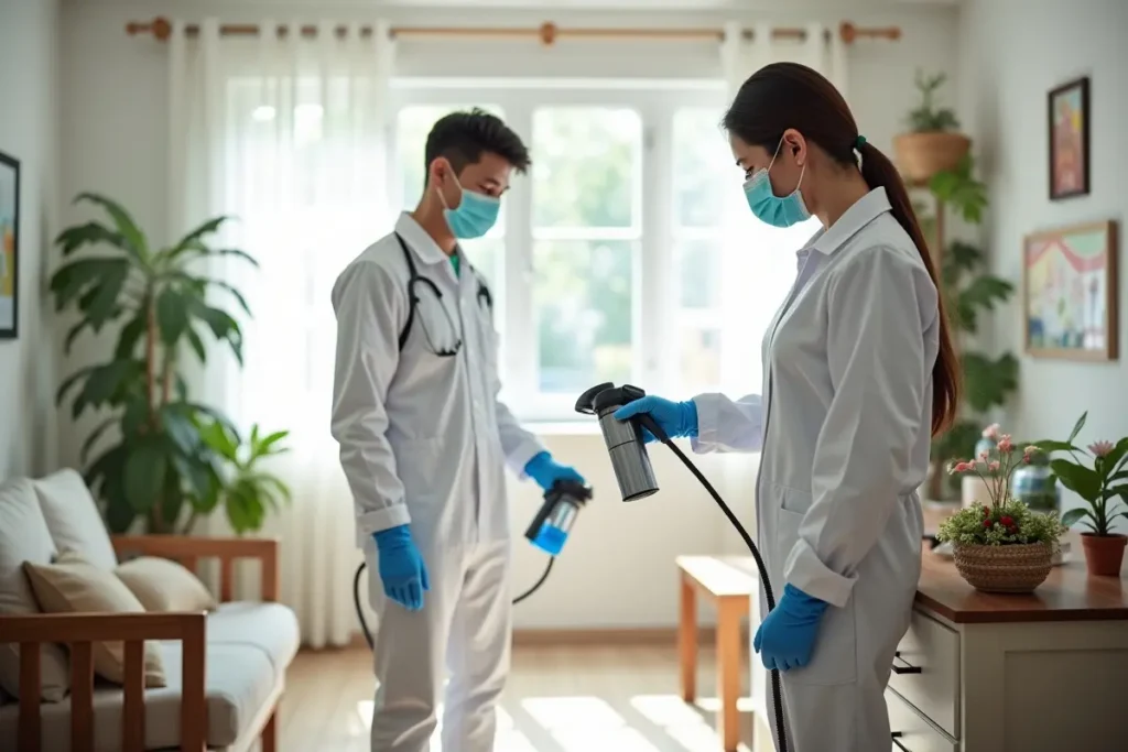 professional air and surface disinfection protecting family health