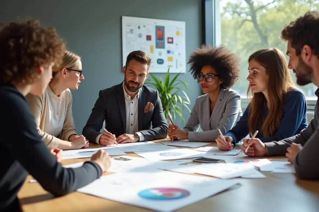 creative team building brand identity that strengthens customer loyalty