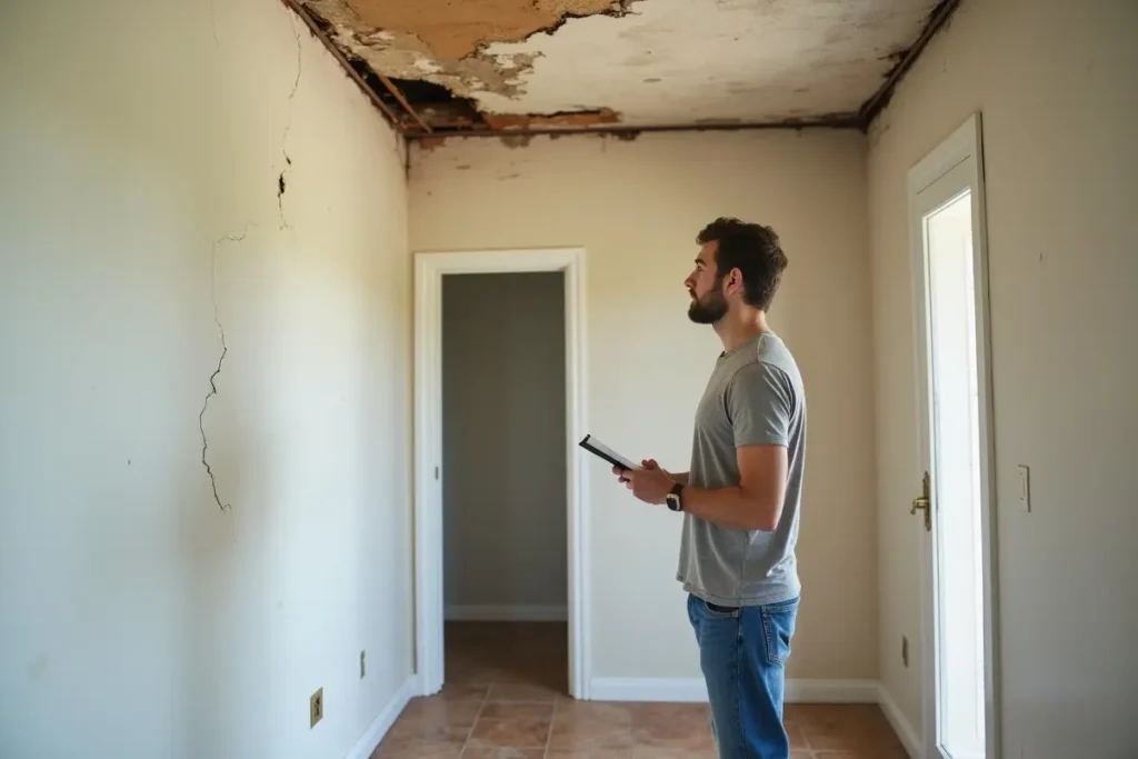 homeowner recognizing warning signs requiring professional repair services