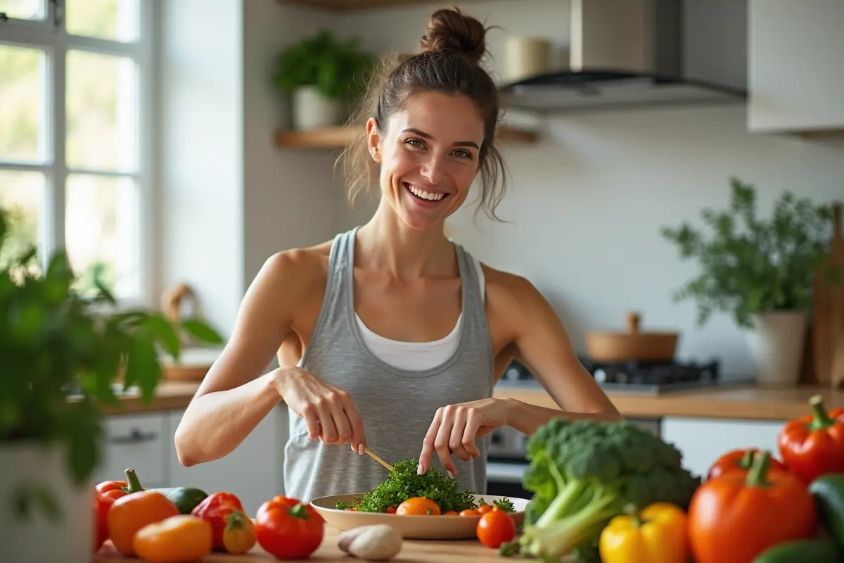 person supporting immune system through healthy gut and balanced nutrition