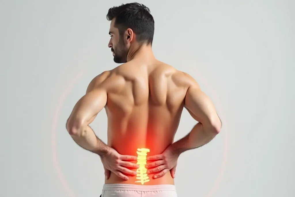 person identifying si joint pain causing persistent lower back discomfort