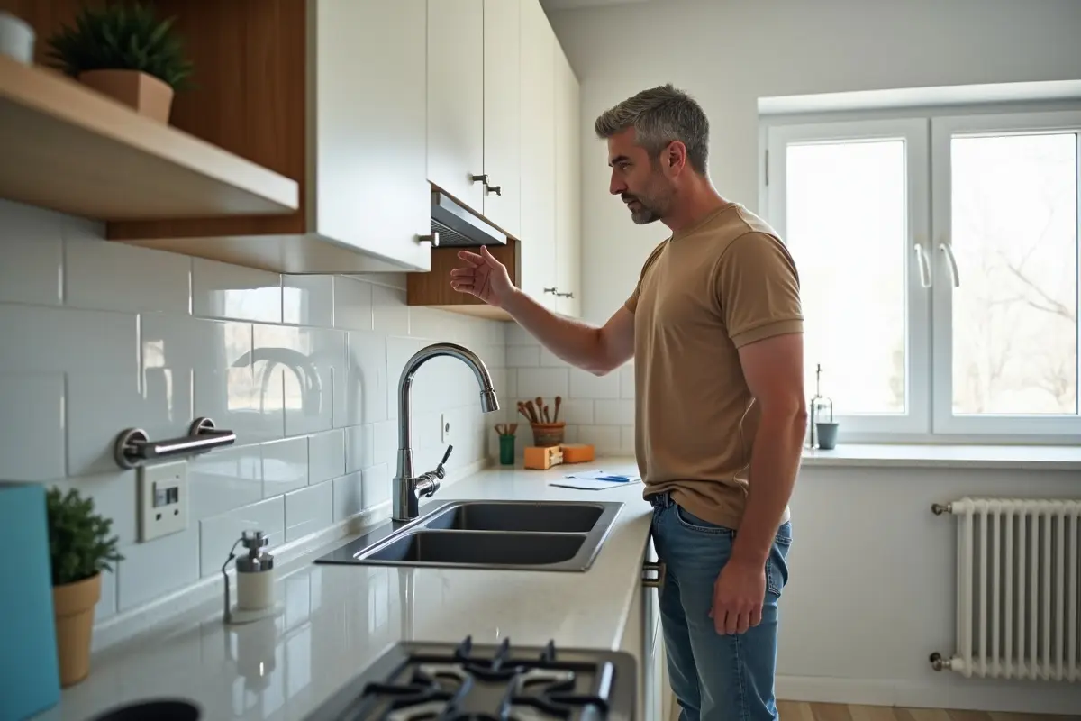 homeowner improving water efficiency to reduce monthly household utility bills