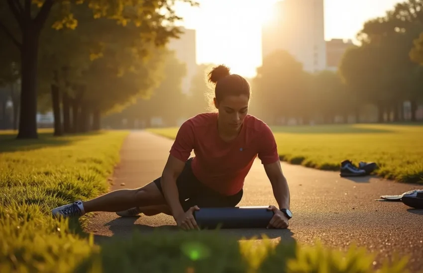 athlete using active recovery techniques after an intense workout session