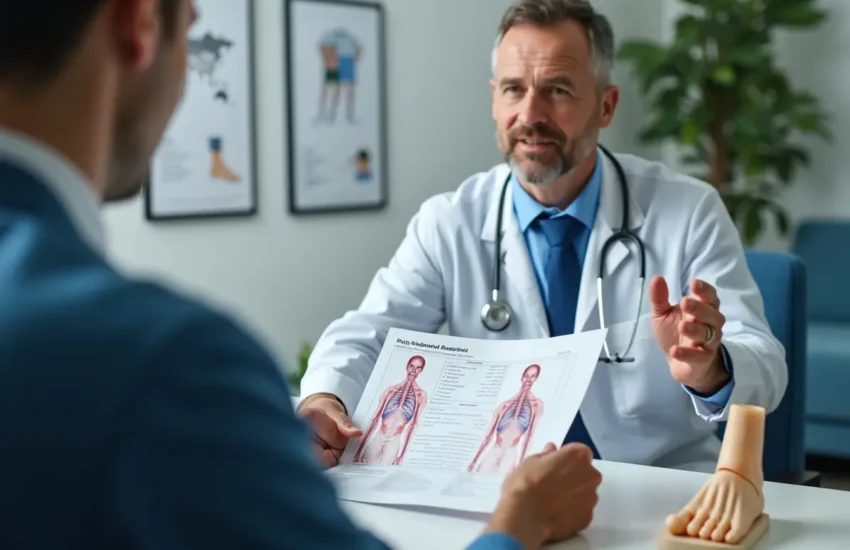 patient discussing surgical treatment options for common painful foot conditions