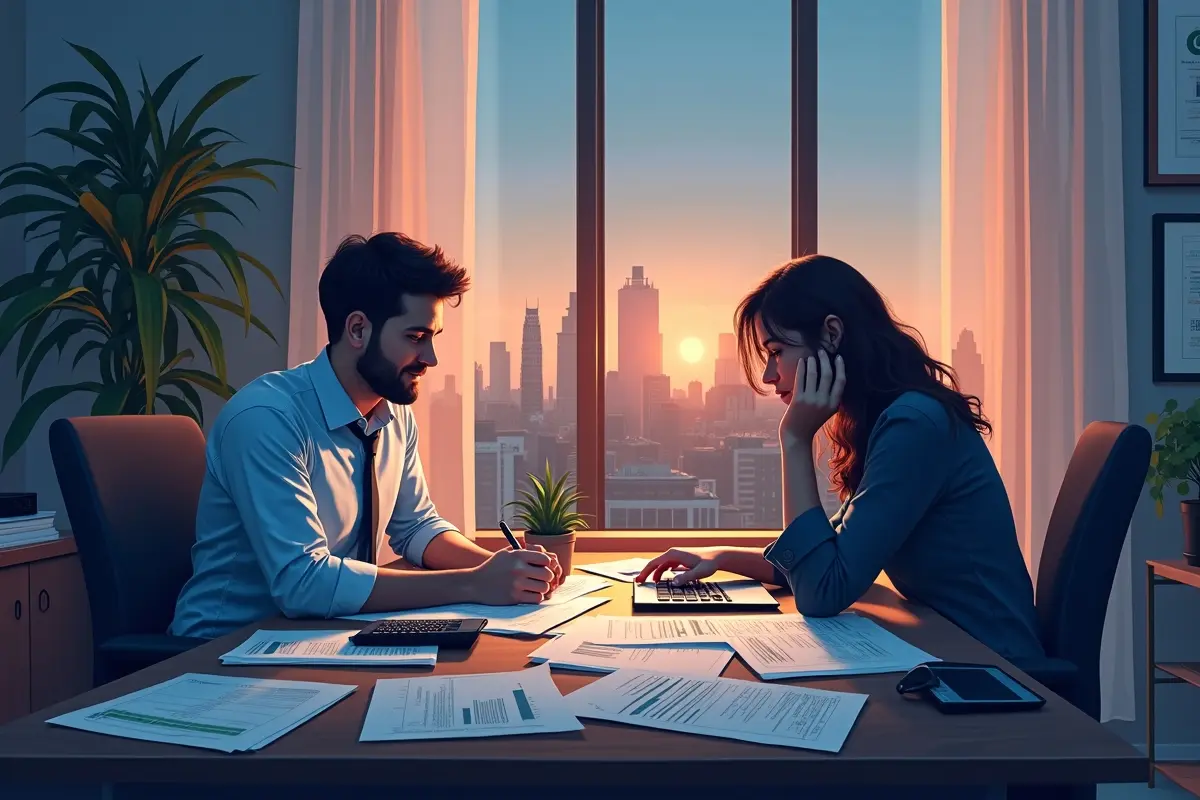 accountant helping client simplify finances while preparing for tax season